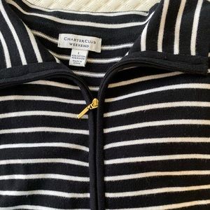 Black with White Stripes Sweater/Top